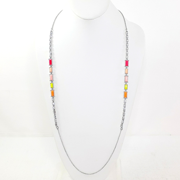 Ann Taylor Jewelry - Ann Taylor Neon Colors on Silver Chain Necklace